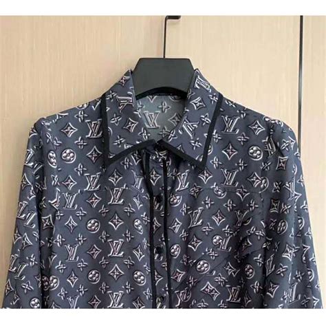 louis vuitton space shirt|Utility Strip Silk Shirt .